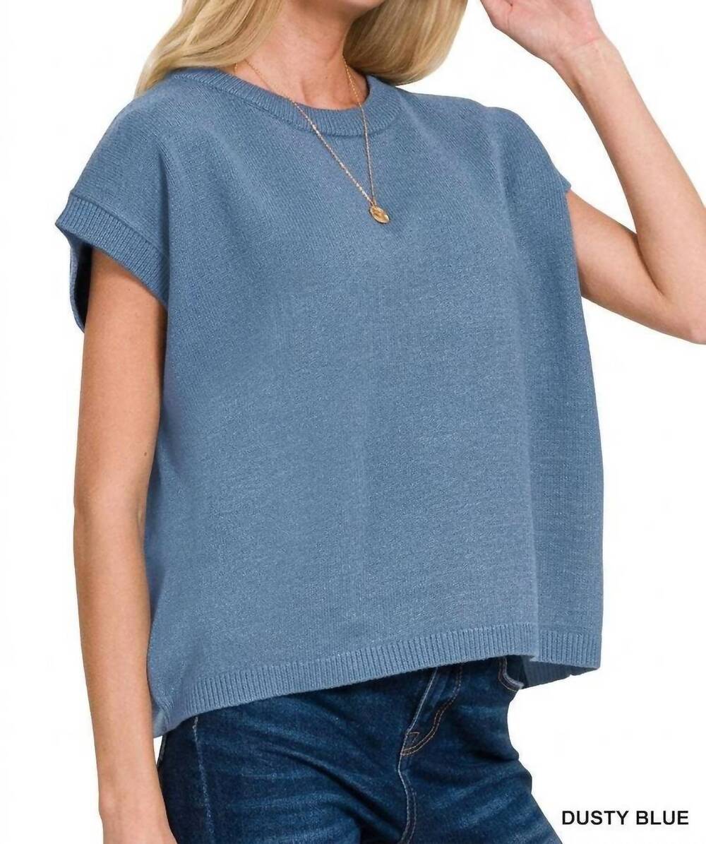 NEW 42POPS viscose cap sleep sweater in dusty blue